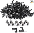 Tenke 100 PCS Black 1 inch Half Clamp J-Hook J Clamp with Nail for PEX Pipe Tubing Support (100pcs 1")