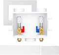 Premium Washing Machine Outlet Box, with Stainless Steel Water Hammer Arrestor, 1/2" Push-Fit x 3/4" MHT, Laundry Washer Valve Outlet Box with Clear Text Instructions