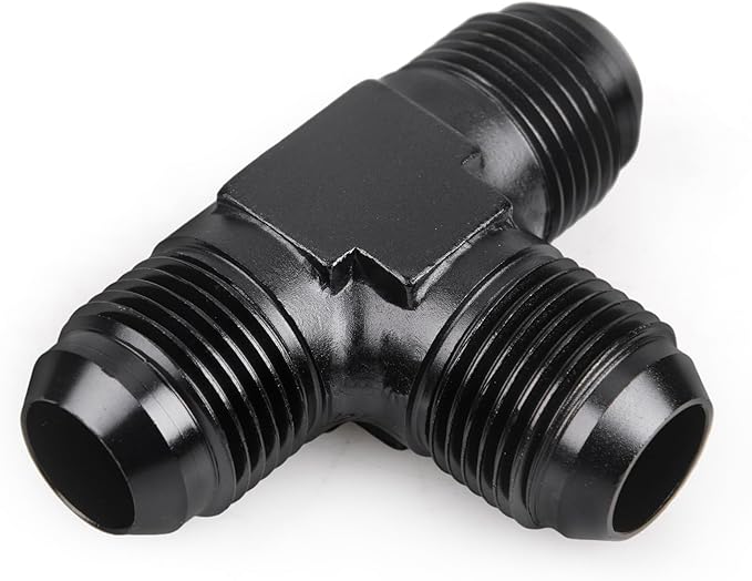 10AN Male Flare Tee Fitting Adapter T Fuel Hose Union Aluminum 2Pcs