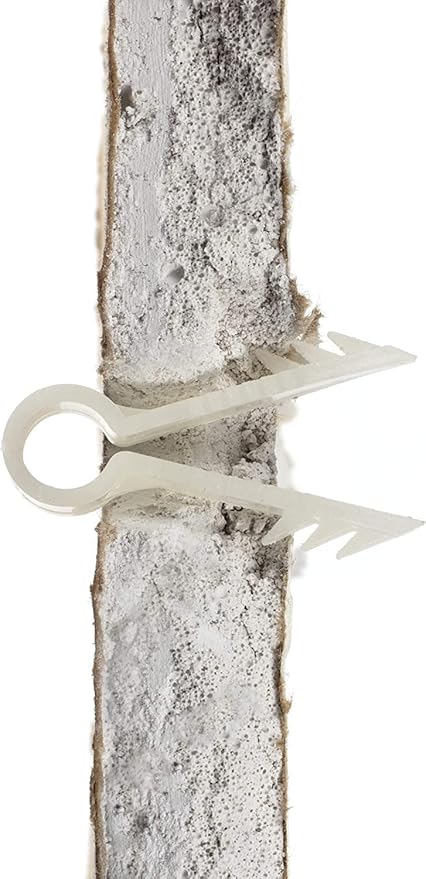 THE CIMPLE CO Stucco and Drywall Cable Clips for Coaxial and Similar Cables - Push-in Masonry Anchors - RG59, RG6, Ethernet, and Similar - Cable Clips, Pack of 50 - White