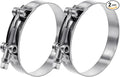 2 Pack 3.25 inch T-Bolt Hose Clamps, Stainless Steel_304 Working Range 89mm-97mm for 3.25" Hose ID, Turbo Intake Intercooler Clamp for Automotive