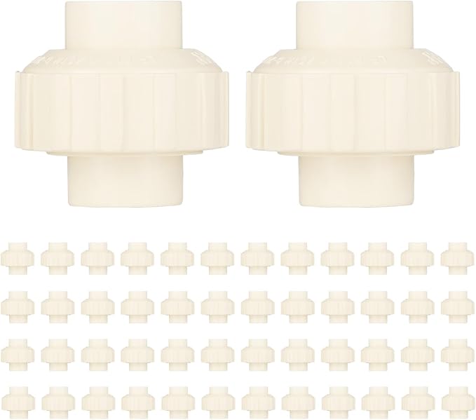 (50 Pack) EFIELD 1/2" Inch CPVC Slip Union, CTS x CTS Union Solvent Connection Fittings,(CPVC030-5-50PCS)
