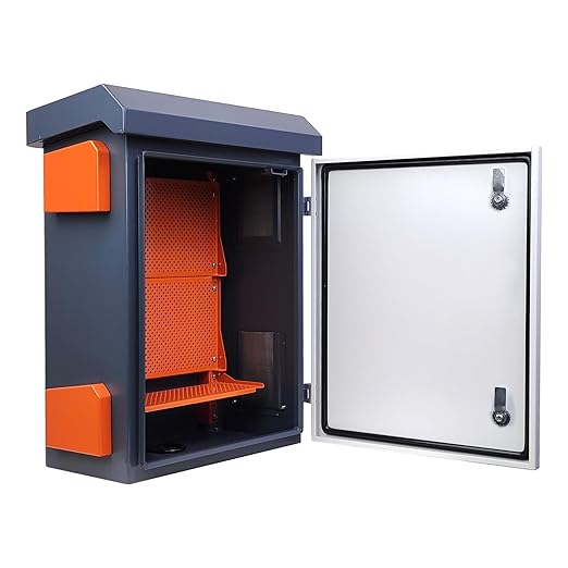 Nema Enclosure Outdoor Electrical Box - 19.7*23.6*11.8" Universal IP Weatherproof Equipment Box,Galvanized Plate Electrical Enclosure,with Removable Mounting Plate and Muffin Fan Vent(50 * 60 * 30cm)