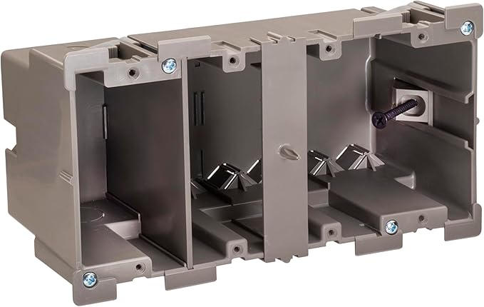 SmarToggle Four Gang Retrofit Wall Box – Old Work Electrical Box for Stud or No-Stud Mount | 1-1/2" Toggle Depth | Quad Device, Smart Switch, or Outlet PC Wall Box, 20-Pack
