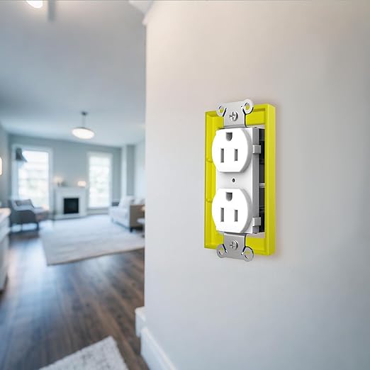 6 PCS 1/4" Single Gang Outlet Box Extenders with 12 Screws - Electrical Outlet Extender Receptacle Box Extenders for Electrical Outlet Switches, Yellow