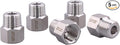 Forged Reducer Adapter Fitting - Stainless Steel 304 Reducing Pipe Connector, 1/2" NPT Female x 1/2" NPT Male (pack of 5)