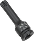 1/2-Inch Drive x M13(13mm） Impact XZN Triple Square Spline Bit Socket, Metric Lengthen Screwdriver Socket Adapter, 3-Inch Length, CR-MO Steel, One-Piece Construction, Black