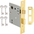 Mortise Lock Set Interior Door, Old Door Lock Replacement Parts, Antique Vintage Door Lock Hardware, Skeleton Keys and Reversible Latch, Mortise Lock Kit, Polished Brass Finish