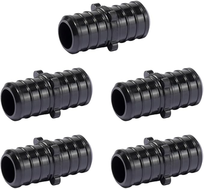 (Pack of 5) Topaipe 1 Inch PEX Poly Crimp Coupling, PPSU Crimp Coupling for Pipe, Plumbing Fittings, Poly Full Flow Fittings for PEX Tubing, ASTM F2159
