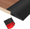 Floor Transition Strip Self Adhesive Vinyl Door Threshold for Doorways Carpet Edging Trim Overlap Edge Reducer for Laminate Floor, Carpet, Tile (Black, 2/5" to 3/5", 6.6Ft)