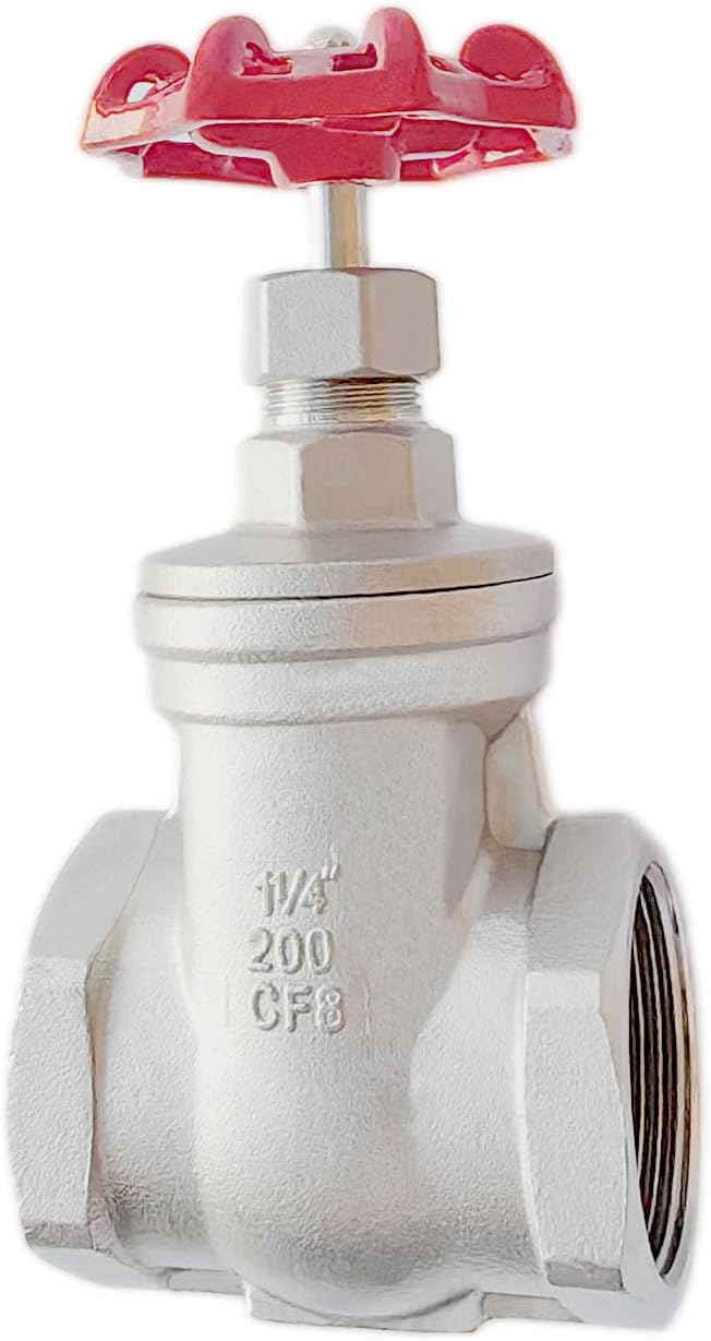 304 Stainless Steel Gate Valve, 1-1/4" NPT Stainless Steel Female Threaded Rotary globe valve for water flow switches, fuel water vapor, air switches, for sump pumps and air compressors DN32