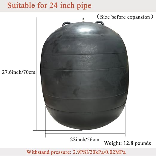 Inflatable Pipe Plug,Test Plug Plumbing,Sewer Test Plug,Inflatable Pipe Plug Balloon Plug,Pipe Test Plug,Plumbing Balloon Plug (24 inch)