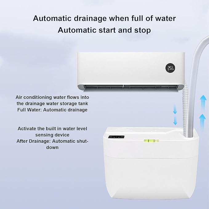 Fafeicy Condensate Pump, Automatic Drain Removal with High Efficiency Motor 24L / H 15m Lift, Quiet Operation 19dB, for Air Conditioner HVAC Dehumidifier Furnace