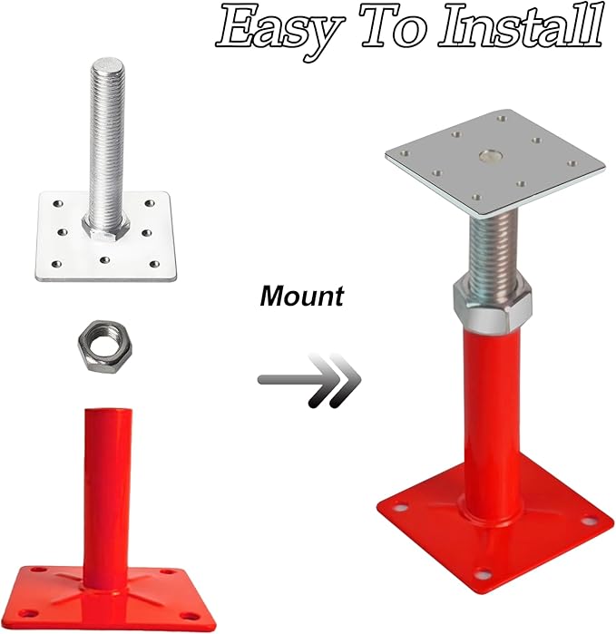 House Jacks for Leveling, 5-8" Mini Screw Jack Adjustable Deck Supports, Floor Joist Support Jack Stands, House Leveling Jacks for Floor, Post, Deck Foundation, Porch, Roof, Staircase