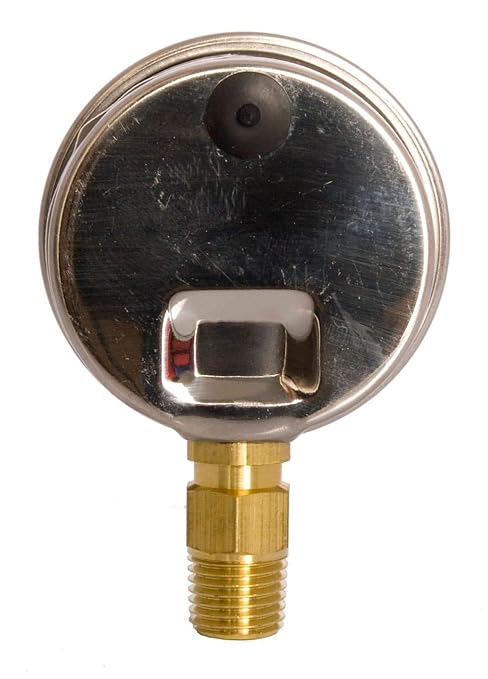 2" Oil Filled Pressure Gauge - Stainless Steel Case, Brass, 1/4" NPT, Lower Mount Connection, 0-600PSI