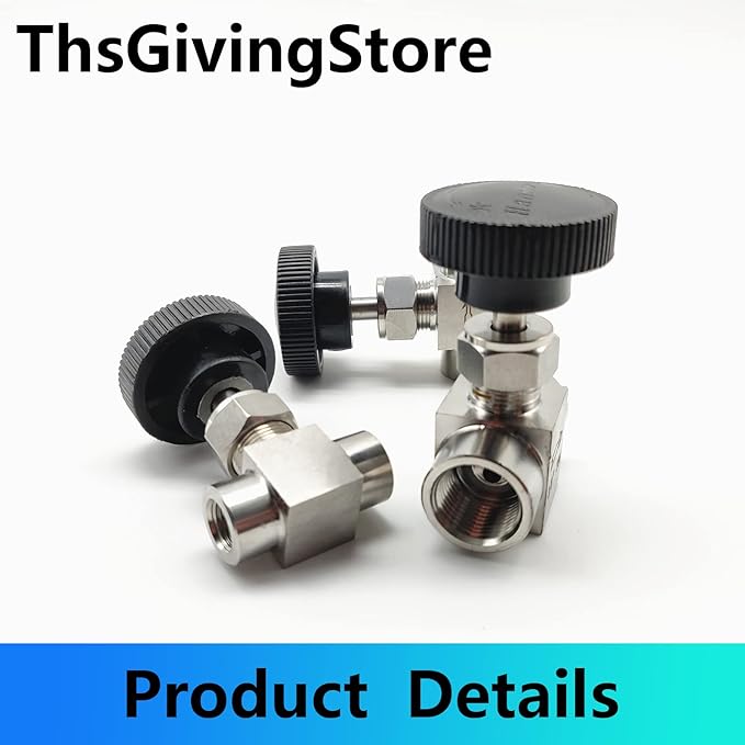 1/8 1/4 3/8 1/2 Inch G Valves 304 Stainless Steel G Female Needle for Valve Flow Control Water Gas Oil,Ferrule Straight-Through Female Needle Valve,Control Needle Valve