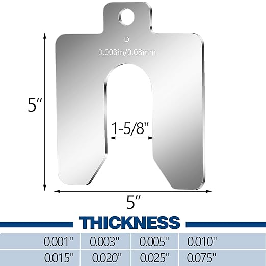 Shimeyao 80 Pcs Size D 5" x 5" Stainless Steel Slotted Shims Kit Metal Shims Stock for Leveling Assortment with Storage Box for Machinist Motor Door Shop Kit Replacement Pack