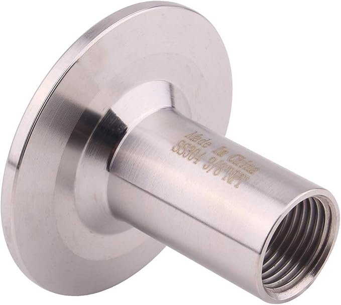 DERNORD Sanitary Female Threaded Pipe Fitting to 1.5 Inch TRI CLAMP OD 50.5mm Ferrule (Pipe Size: 3/8" NPT)
