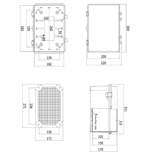 Outdoor Waterproof Electrical Box Junction Box Weatherproof IP67 ABS Plastic Enclosure Switch Router Project Box Electronics Enclosure with Mounting Plate Wall Bracket Clear 11.8"x7.9"x6.7"