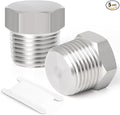 TAISHER 5PCS Stainless Steel Outer Hex Thread Socket Pipe Plug Fitting 1/2" NPT Male