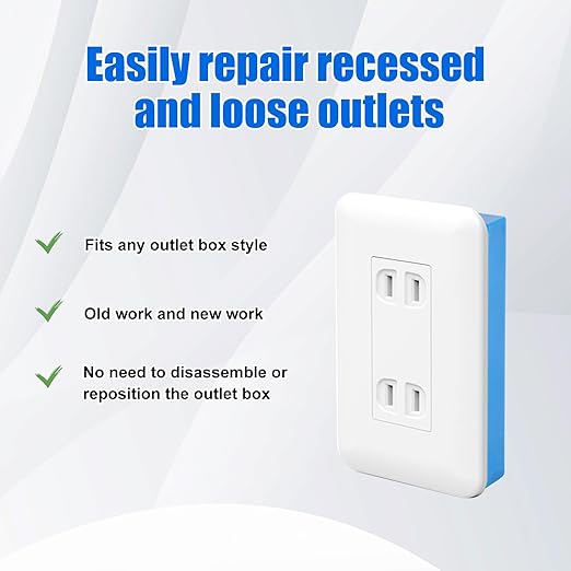 4Pack 1/4 Inch Single Gang Electrical Outlet Box Extenders with 8 Screws,Receptacle Extension for Electrical Boxes and Power Socket Switches(Blue)