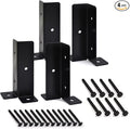 4 Pcs Adjustable Half-Column Base for 1.5x1.5, 2x2, 2x4, 4x4 Post Bracket, Wood Fence Deck Post Anchor Base Brackets for Pergola, Courtyard, Awning, Railing and Mailbox