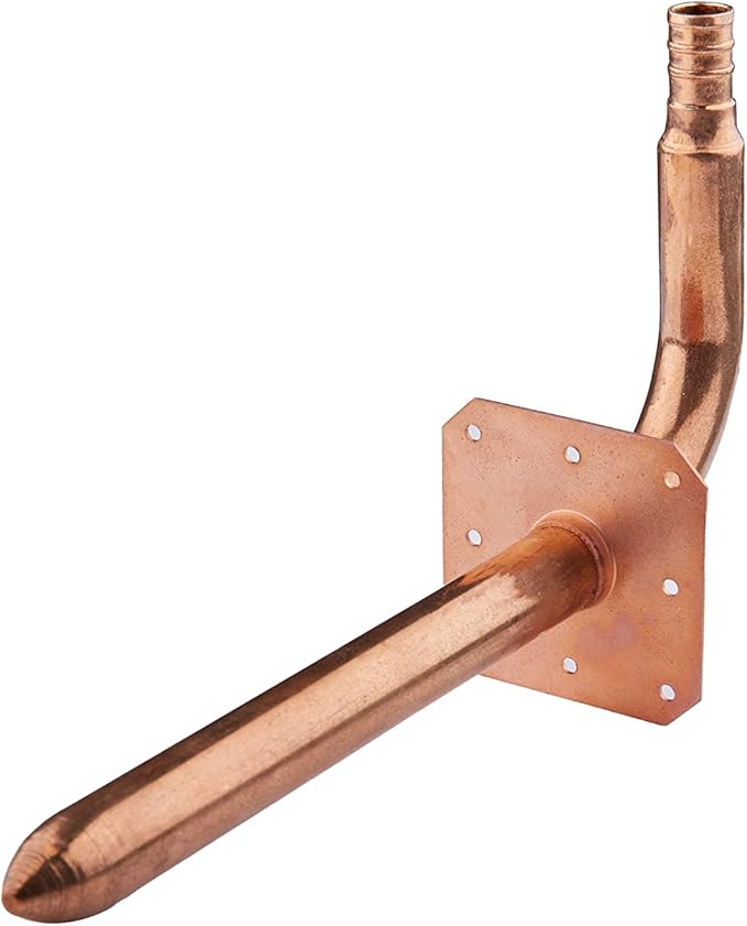 (Pack of 10) EFIELD Barb Crimp Pex Copper Stub Out Elbow with Wall Flange, 1/2"-8 Inch Length,(STUB016)