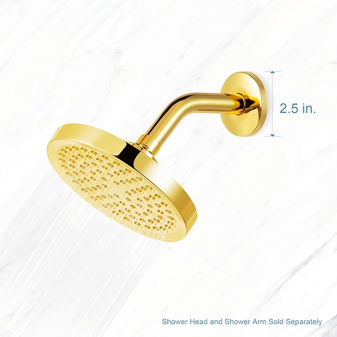 OFFO Shower Arm Flange Bright Gold 2.5" in Outer Diameter Replacement Shower Head Arm Escutcheon Plate Suitable for Most Brands Head Arms