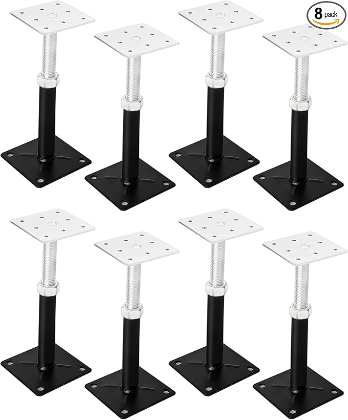 House Jacks for Leveling, 5-8" Mini Screw Jack Adjustable Deck Supports, Floor Joist Support Jack Stands, House Leveling Jacks for Floor, Post, Deck Foundation, Porch, Roof, Staircase