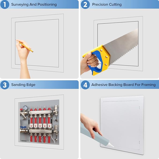 Donext Access Plumbing Panel for Drywall Ceiling, 22x22 in Plastic Access Door, Wall Hole Cover Plate for Plumbing & Electrical & Wiring, White