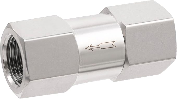Yoebor 304 Stainless Steel Detachable Check Valve One Way Non-Return Valve for Water Oil Gas, 1pc (Fnpt x Fnpt, 3/8")