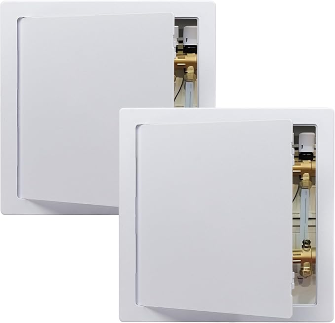 Donext Access Plumbing Panel for Drywall Ceiling, 14x14 in 2 PC Plastic Access Door, Wall Hole Cover Plate for Plumbing & Electrical & Wiring, White