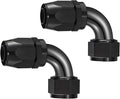 EVIL ENERGY 16AN Hose End Fitting 90 Degree Swivel for CPE Braided Hose Black 2PCS