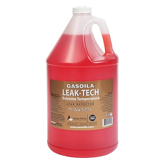 Gasoila Extreme Temperature Leak Detector Spray, 1 Gallon Jug – Fast-Acting, Long-Lasting Bubbles Pinpoint Leak Detection, Non-Toxic & Non-Corrosive, Works on All Pipes, Safe for Gas & Air Systems