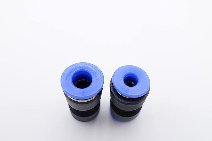 Push to Connect Fitting 6mm Tube OD x 4mm Tube OD Reducer, Pneumatic Air Water Straight Union Two Way Connector/Coupler (Pack of 5)