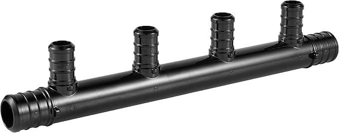 (Pack of 2) EFIELD Open Poly PPSU Barb Crimp Pex Manifold: 3/4 Trunk, 1/2" Port (4 Ports),(PPSU1807017-2PCS)