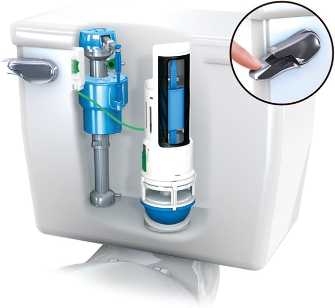 Danco HYR451T HyrdroRight Universal Water-Saving Toilet Repair Kit with Dual Flush Valve, Lever Handle, White, HYR451T
