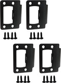 QCAA Solid Brass Universal Type Restorer Lock Strike Plate, 2-1/4" x 1-3/4", ORB Oil Rubbed Bronze, 4 Pack, MIT