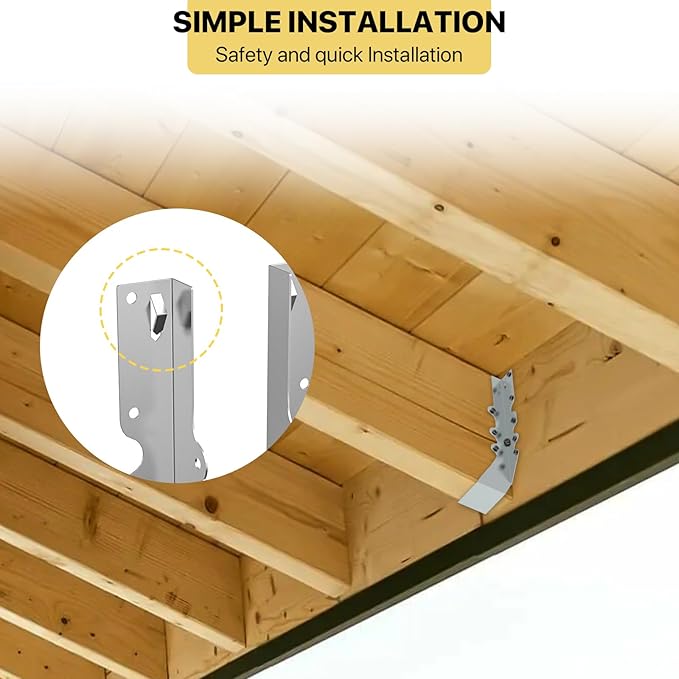 20 pcs 2x10 Joist Hanger,LU210 20 Gauge Double Shear Face Mount Joist Hanger,Hurricane Ties for Rafters Tie Brackets Great for Floor Deck and Ceiling Joists