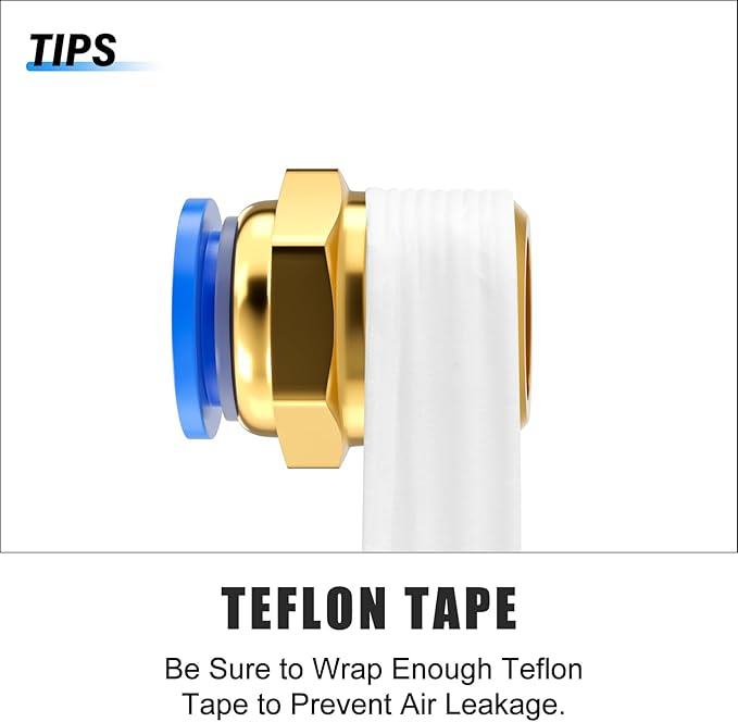TAILONZ PNEUMATIC Blue Straight 4mm Tube OD x 1/4 Inch G Thread Push to Connect Fitting PC4-02 (Pack of 10)