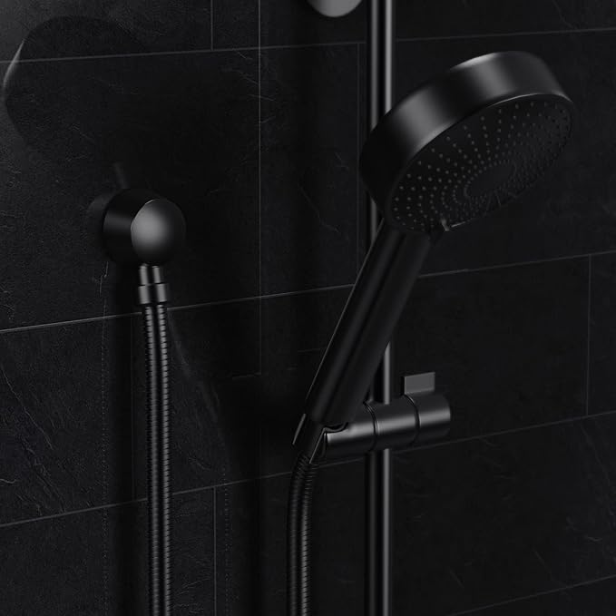 Wall Mounted Supply Elbow, Wall Elbow for Hand Shower, Solid Brass Round Wall Supply Elbow, Check Valve Included (Matte Black)