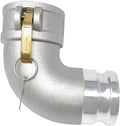 Gloxco Aluminum Type DA Cam and Groove Hose Fitting, 90 Degree Elbow, 3" Female Camlock x 3" Male Camlock (CAM-30-DA90-AL)