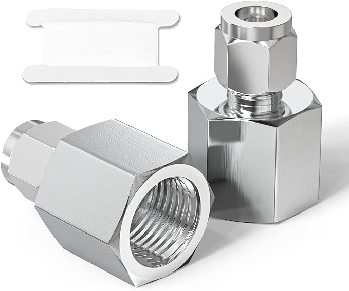 TAISHER 1PCS 304 Stainless Steel Compression Tube Pipe Fitting Connector, 1/4" Tube OD x 1/2" NPT Female Straight Adapter