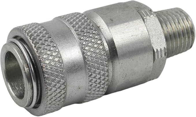 PD243 Series PD Steel Test Port and Diagnostic Equipment Quick Coupler with Male Pipe Thread, 1/8" Body Size, 1/4"-18 NPTF Thread Size, 2.1" Length