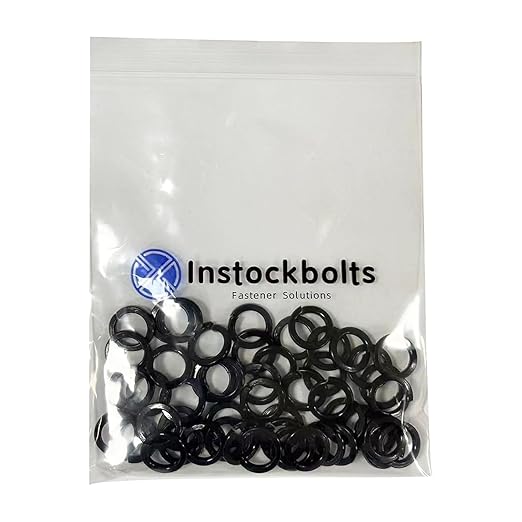 #8 Black Split Lock Washer, 18-8 (304) Stainless Steel Spring Lock Washer 100PCS
