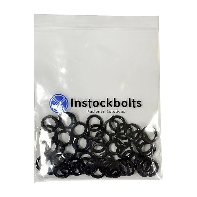 M4 Black Split Lock Washer, 18-8 (304) Stainless Steel Black Coating Spring Lock Washer Elastic Gasket 100PCS
