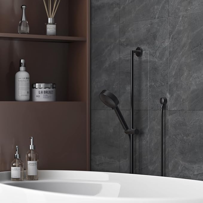 Wall Mounted Supply Elbow, Wall Elbow for Hand Shower, Solid Brass Round Wall Supply Elbow, Check Valve Included (Matte Black)