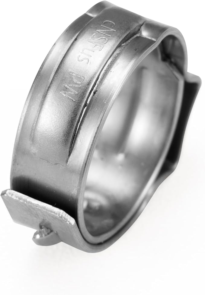 (Pack of 50) WMAXPFIT PEX Cinch Clamp Rings 1/2 Inch, STAY PUT Stainless Steel PEX Pipe Cinch Crimp Rings Pinch Clamps for PEX Pipes and PEX Fittings Connection