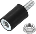 uxcell M4 Rubber Mounts, 1Pcs 10x15mm(DxH) Rubber Cylindrical Anti Vibration Isolator Shock Absorber with Lock Nut for Car Bobbin Generator Air Compressors