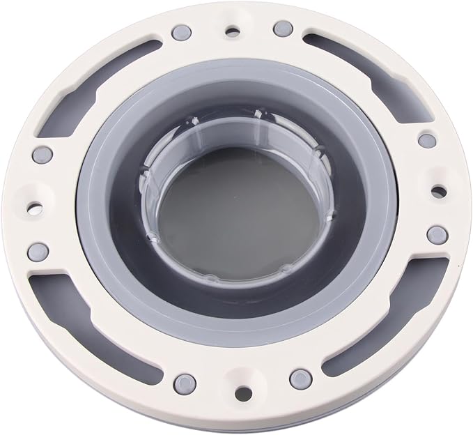 Universal Toilet Flange Kit, Leakage Proof Toilet Repair Flange with Screws, Silicone Toilet Flange Extender for 4in, 5in, Special 3in Waste Pipes, Gray
